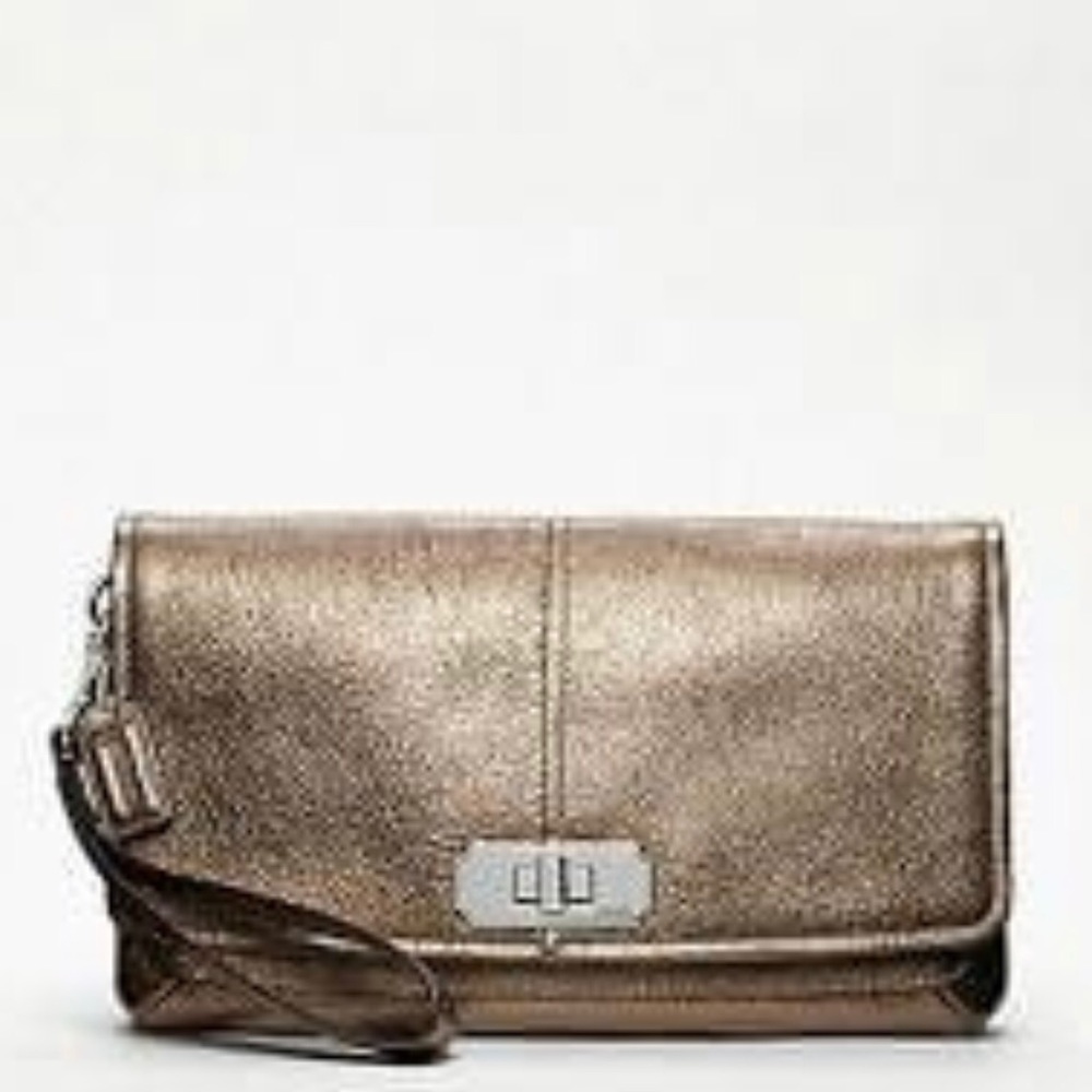 Coach Chelsea Metallic Leather Clutch/wristlet